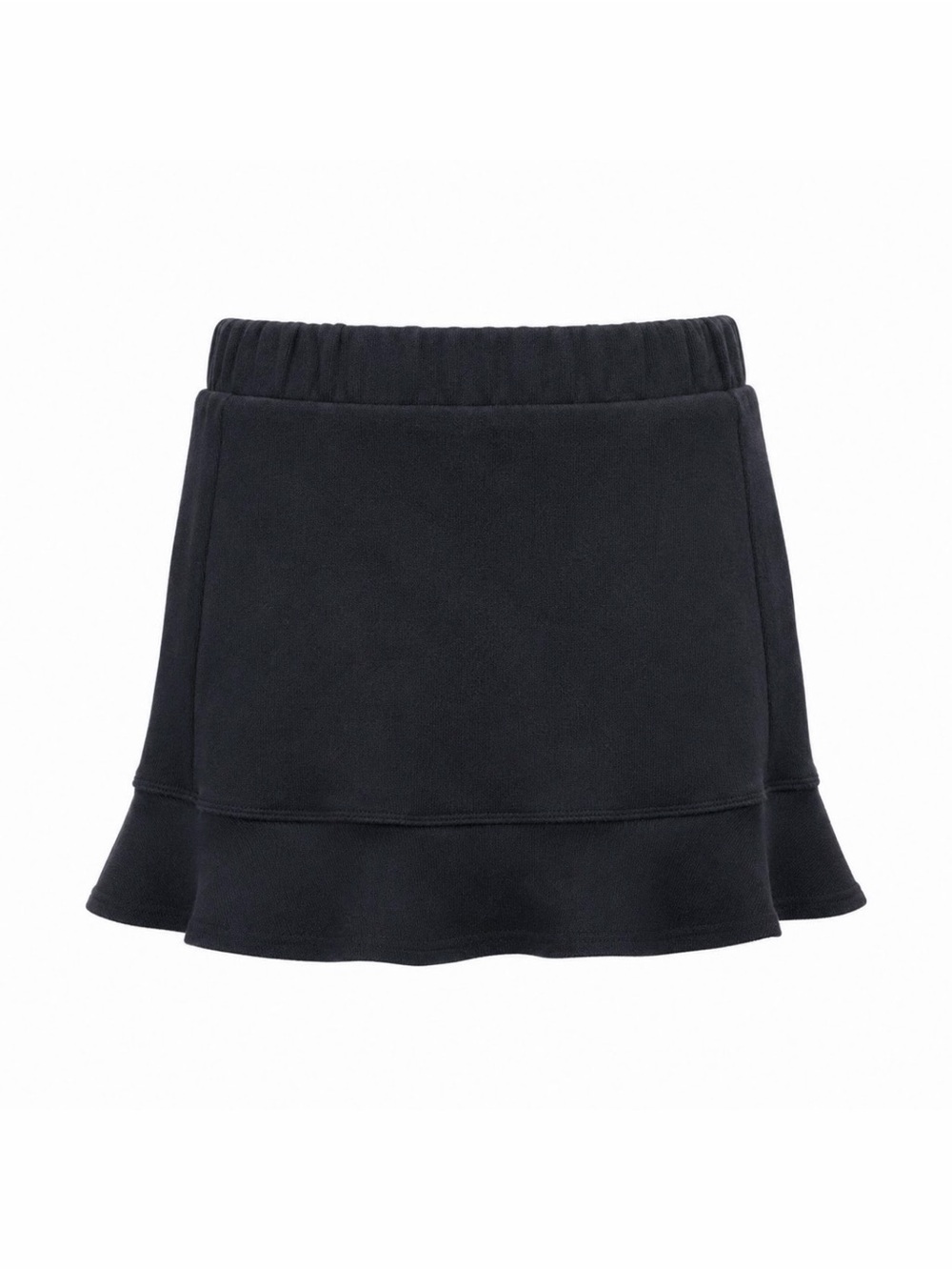 FP Beach Black Stretchy Cotton Terry Ruffled Mini Skirt w/ Pockets Size Large